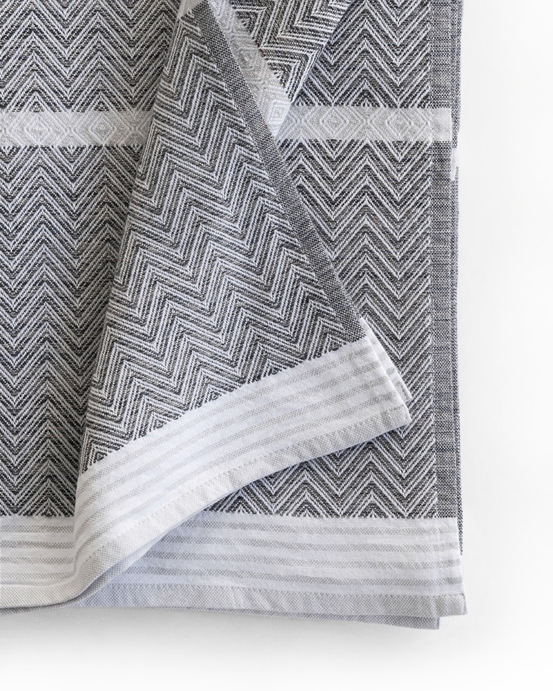 Mungo Tawulo in Storm. 100% cotton absorbent bath or beach towels. Woven by Mungo.