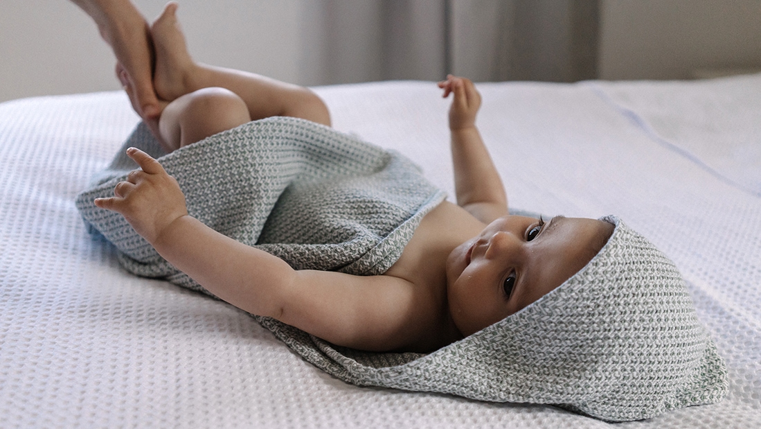 Mungo Hooded Baby Towel. Absorbent, ultra soft handpicked organic cotton. Woven in South Africa