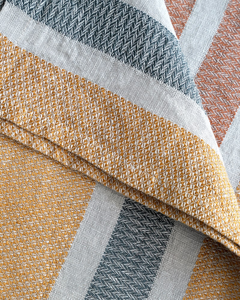 Mungo Flax Towel in Amber. Designed, woven, made at the Mungo Mill. 100% flax linen bath and beach towels.