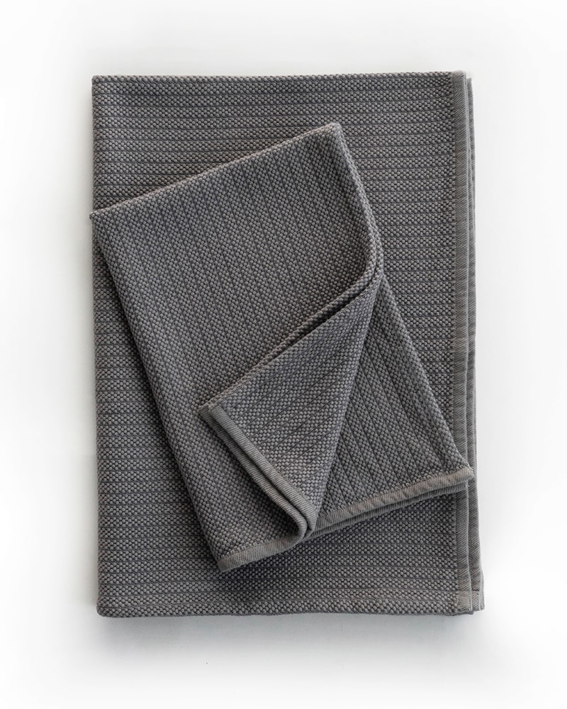 Mungo Cotton Rib Bath Mat in Light Grey.