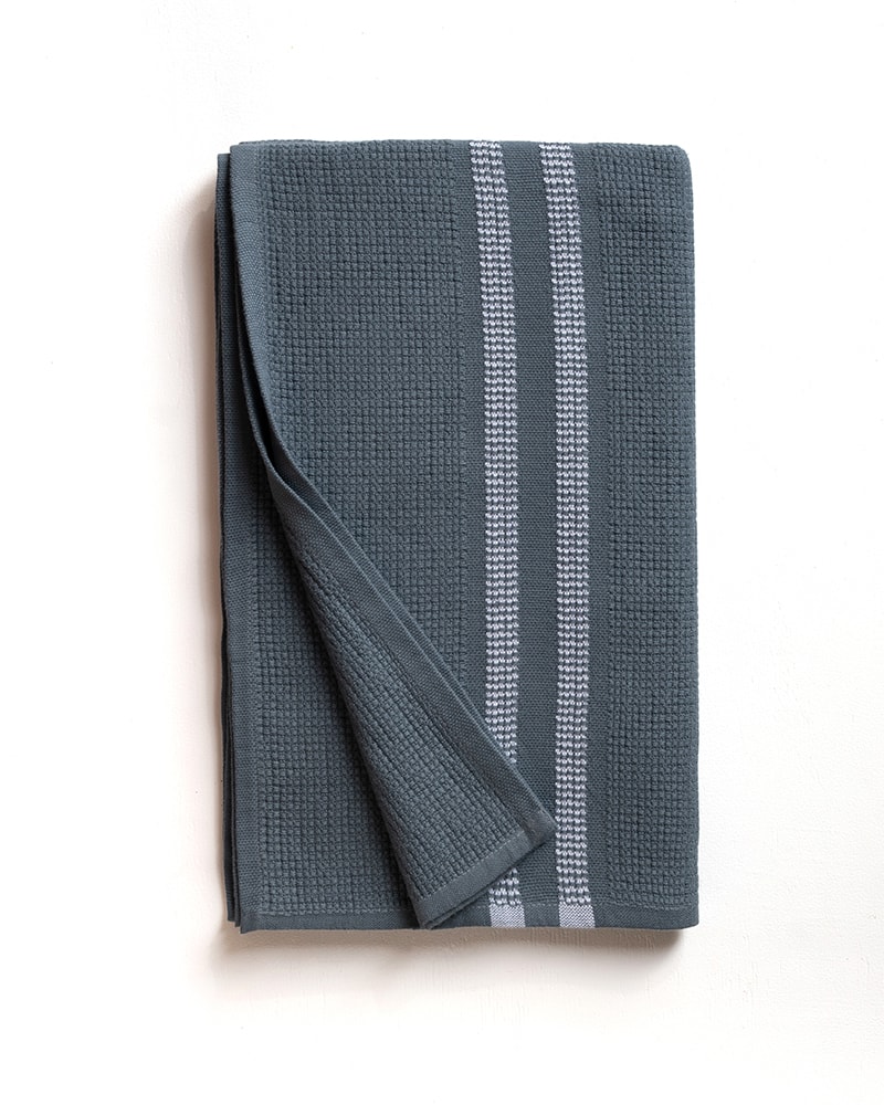 The Mungo Block Rib Bath Towel in Orion. Organic cotton bath and hand towels, woven in South Africa at the Mungo Mill