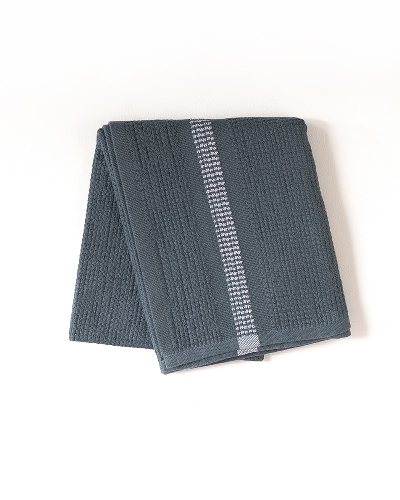 The Mungo Block Rib Bath Towel in Orion. Organic cotton bath and hand towels, woven in South Africa at the Mungo Mill