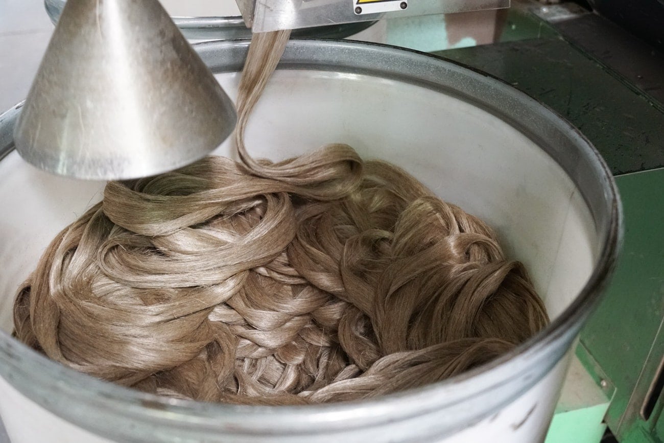 Linen fibre process. 